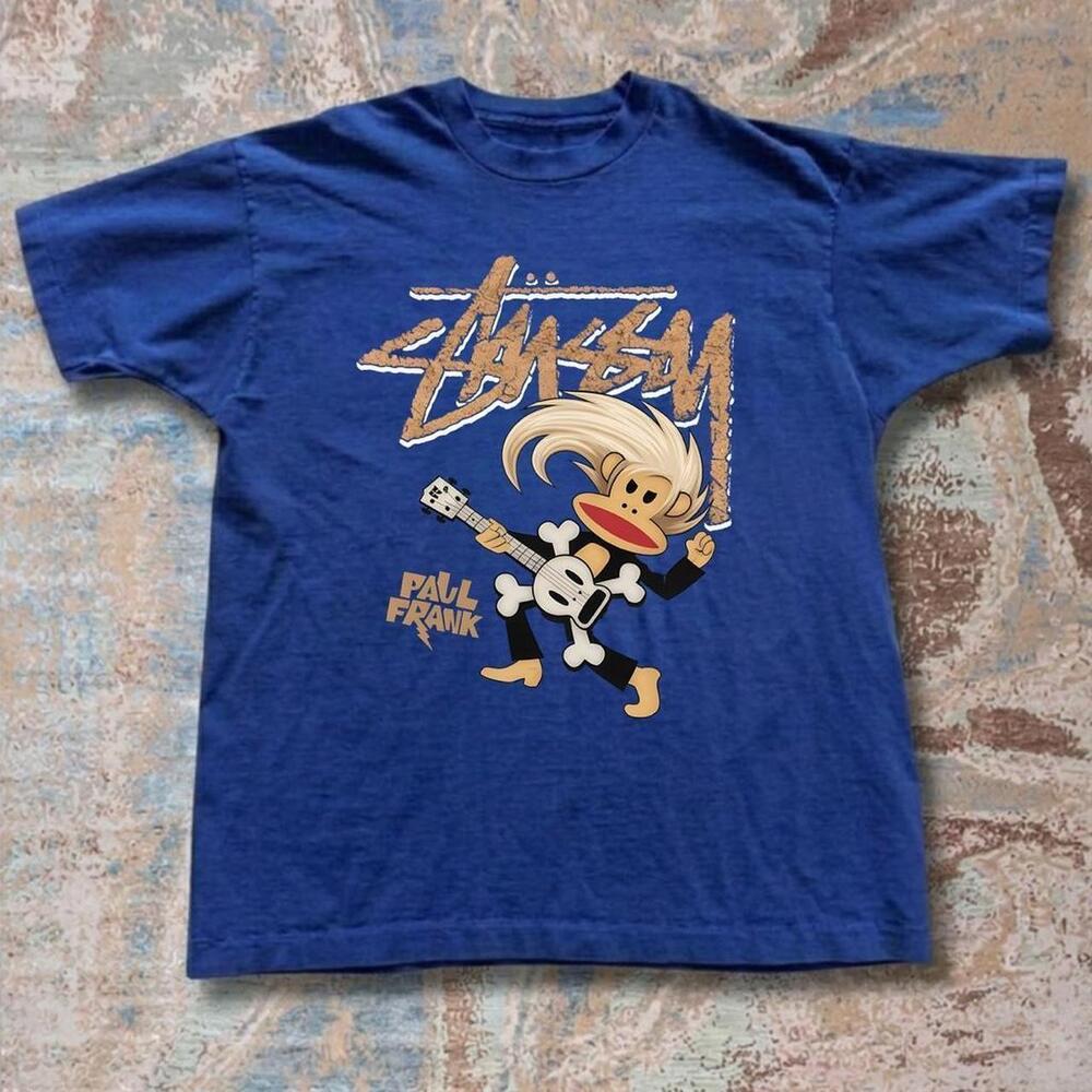 Stussy X Paul Frank Blue Graphic Tee
